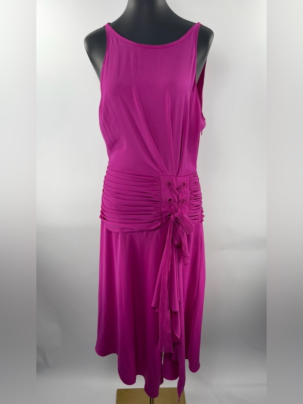 Ramy Brook Magenta Lana Whimsigoth Y2K Size 8 Asymmetric Romantic Midi Dress